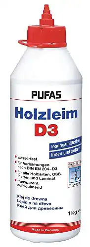 Holzleim Pufas D3 1 kg Wasserfester Holzkleber für verschiedene Anwendungen