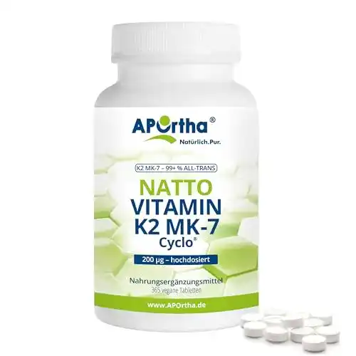 Vitamin K2 APOrtha MK7 200 µg 99% All-Trans, 365 Tabletten