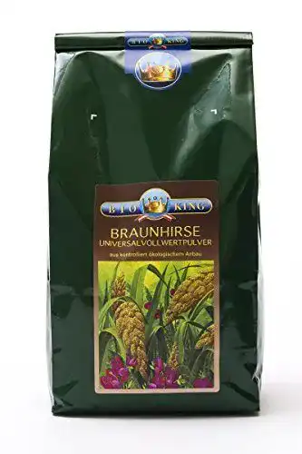 BioKing Braunhirse 2x 1000g Vollwertpulver, Bioqualität