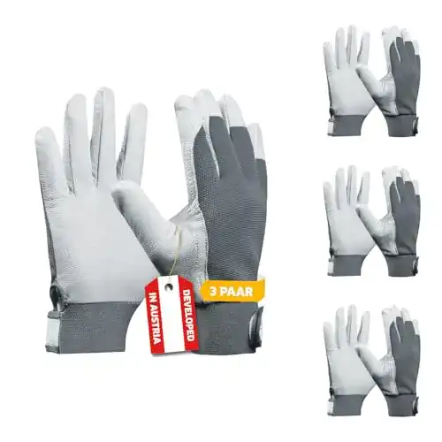 Arbeitshandschuhe Leder G4P Protect Uni Fit Comfort – 3 Paar Gartenhandschuhe