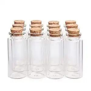 Glasfläschchen Danmu Art 30 ml mit Korkverschluss – 12 Stück