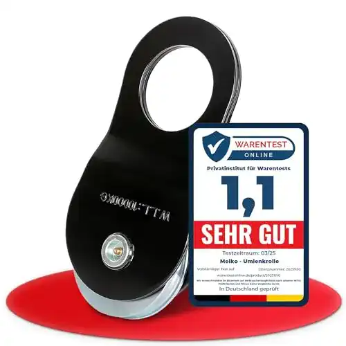 Umlenkrolle Melko Riemenscheibe mit 10 t Zuglast für Seilwinde aus Stahl