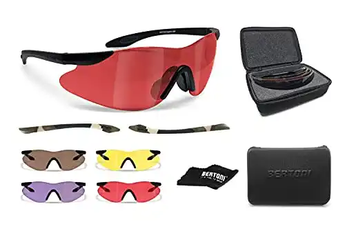Bertoni Schießbrille mit 4 Wechselgläsern und Tragetasche