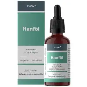 Hanföl für Hunde von Exvital mit 25 mg pro Tagesdosis, 750 Tropfen