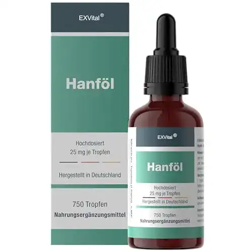 Hanföl für Hunde von Exvital mit 25 mg pro Tagesdosis, 750 Tropfen