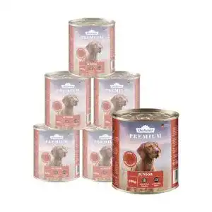 Dehner Premium Hundefutter Junior Nassfutter für Welpen und junge Hunde