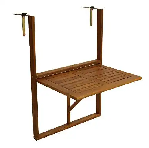 Balkonhängetisch Degamo 60×40 cm klappbar aus Akazie, verstellbar