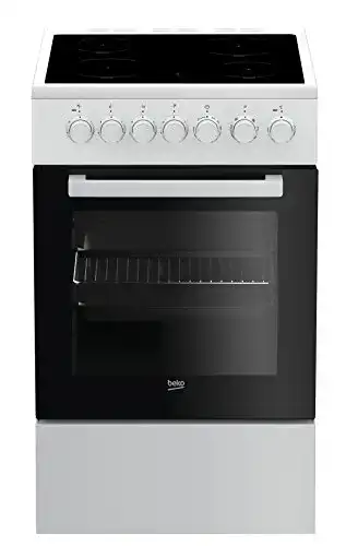 Standherd 50 cm Beko FSM57100GW Elektro-Herd mit Glaskeramik-Kochfeld