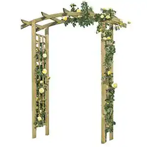 Rosenbogen aus Holz mit Rankgitter 160x72x210 cm von Gartenpirat