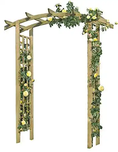 Rosenbogen aus Holz mit Rankgitter 160x72x210 cm von Gartenpirat