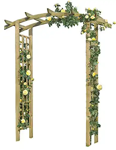 Rosenbogen aus Holz mit Rankgitter 160x72x210 cm von Gartenpirat