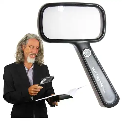 Leselupe Easy Magnifier mit 2-facher Vergrößerung und LED-Licht