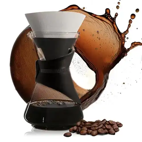 Pour Over Kaffeebereiter Finum Bloom and Flow mit Glaskaraffe