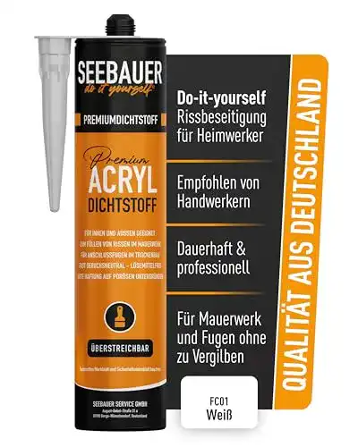 Acryl-Dichtstoff Seebauer DIY Premium Weiß 300 ml, elastisch und überstreichbar