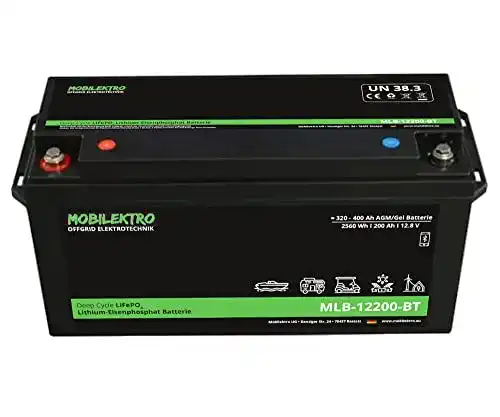 AGM-Batterie MOBILEKTRO LiFePO4 200Ah 12V 2560Wh