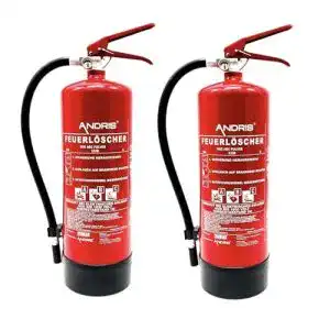 Andris Feuerlöscher 2X 6kg ABC Pulver mit Manometer und Wandhalterung