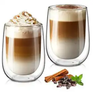 Doppelwandige Gläser Glastal 350ml für Latte Macchiato