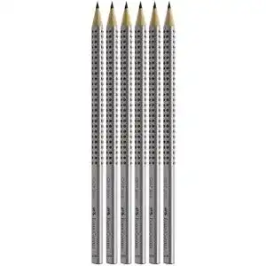 Faber-Castell 117697 – 6 Bleistifte Grip 2001, Härtegrad HB
