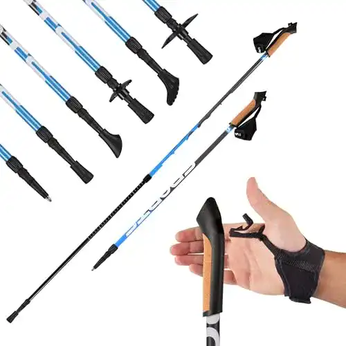 MSPORTS Nordic Walking Stöcke – Leichte, stabile und anpassbare Walking Stöcke