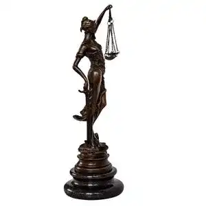 Justitia Statue Aubaho Bronzeskulptur im Antik-Stil