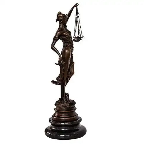 Justitia Statue Aubaho Bronzeskulptur im Antik-Stil