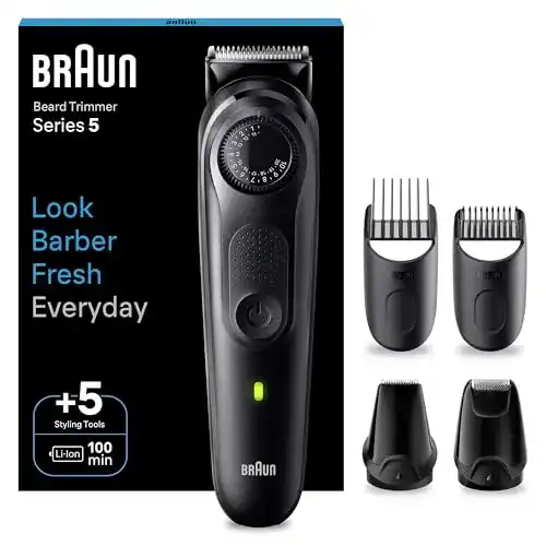 Braun Barttrimmer BT5430 mit 40 Längeneinstellungen und kabelloser Laufzeit