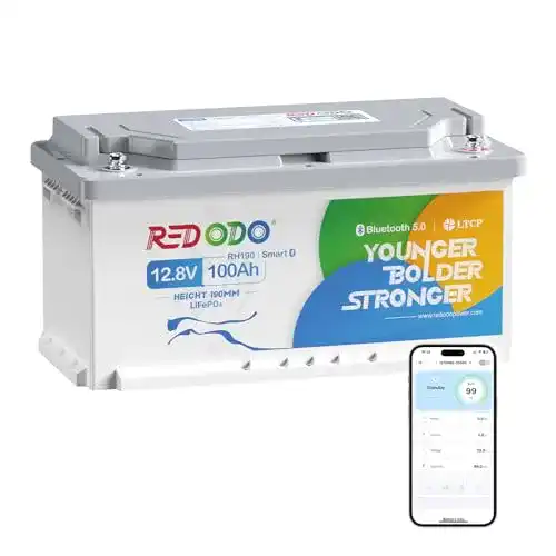 Redodo 12V 100Ah Bluetooth LiFePO4 Batterie mit Smart BMS