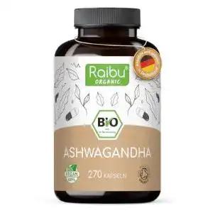 Bio Ashwagandha Kapseln RAIBU 270 Stück mit 2400 mg Tagesdosis