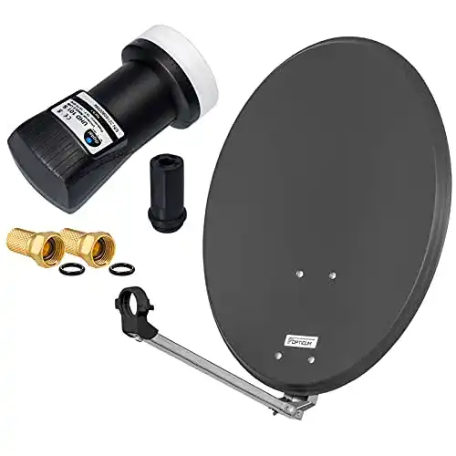 Satellitenschüssel 60 cm HD Digital SAT Anlage mit Single LNB