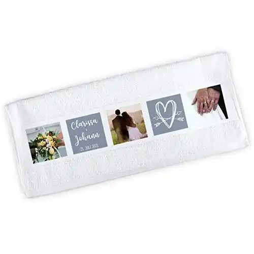 Foto-Handtuch mit individuellen Fotos bedruckt für persönliche Anlässe