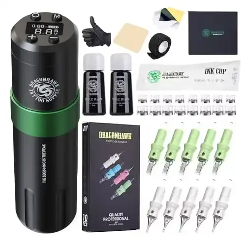 Dragonhawk Tattoo Maschine Set Rotary kabellos für professionelle Tätowierer