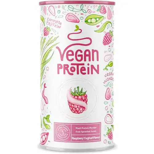 Veganes Proteinpulver von Alpha Foods im Geschmack Himbeer-Joghurt