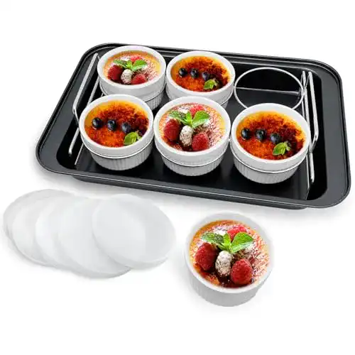 Crème Brûlée Set mit Auflaufförmchen und Silikon-Deckeln
