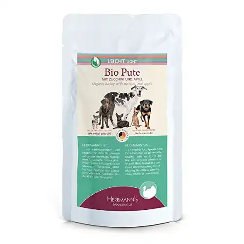 Herrmanns Hundefutter Pouch Leicht mit Bio-Pute im 15er Pack