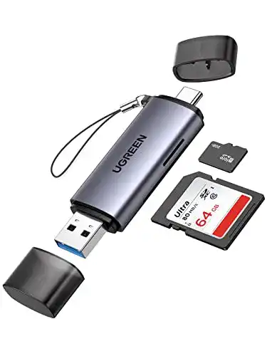 Kartenlesegerät Ugreen SD Kartenleser mit Dual-Stecker und 104MB/s