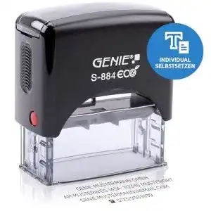 Adressstempel GENIE S-884 ECO Stempel Set mit Stempelkissen