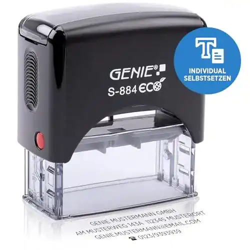 Adressstempel GENIE S-884 ECO Stempel Set mit Stempelkissen