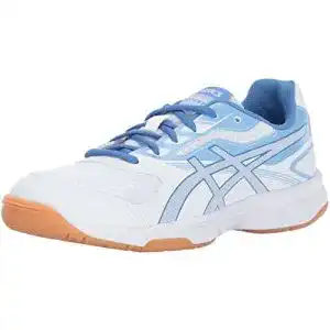 Volleyballschuh Damen Asics Upcourt 2 in Weiß/Regatta-Blau/Airly Blue, Größe 41 EU