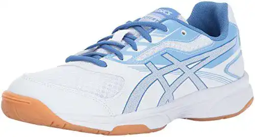 Volleyballschuh Damen Asics Upcourt 2 in Weiß/Regatta-Blau/Airly Blue, Größe 41 EU