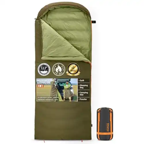 Daunenschlafsack von KingCamp für Winter-Outdoor-Aktivitäten