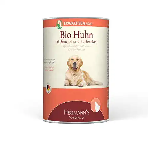 Hunde Nassfutter Herrmann’s Bio Huhn für Erwachsene, 12 x 400 g