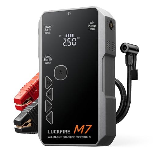 Powerbank mit Kompressor Luckfire zur Starthilfe für Pkw und 12V Fahrzeuge