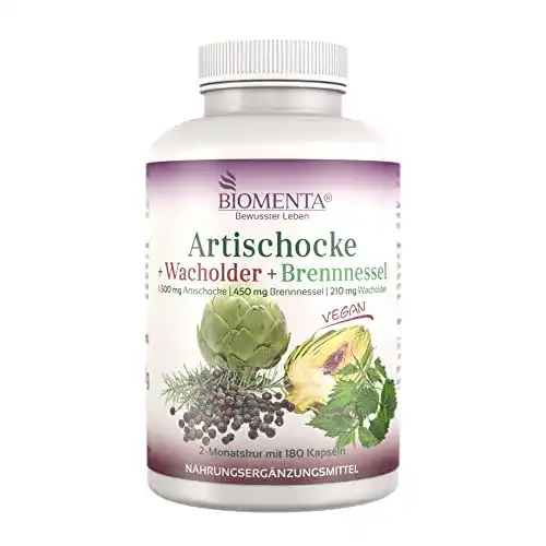 Artischocken-Kapseln mit Wacholder und Brennnessel von BIOMENTA