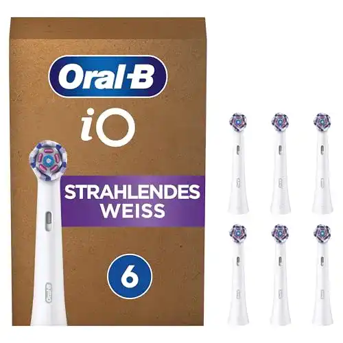 Oral-B Aufsteckbürsten für iO Zahnbürsten – Strahlendes Weiss, 6 Stück