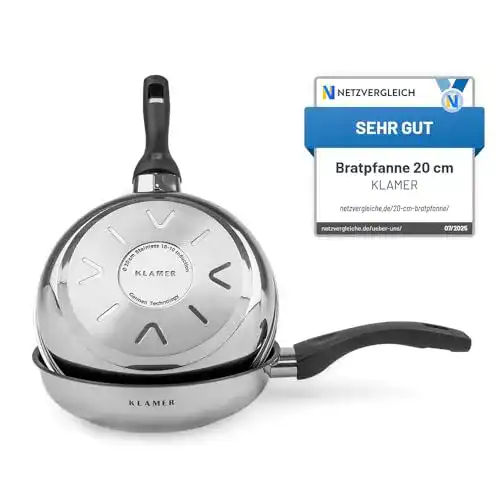 Bratpfanne 20 cm antihaftbeschichtet von KLAMER – Universalpfanne