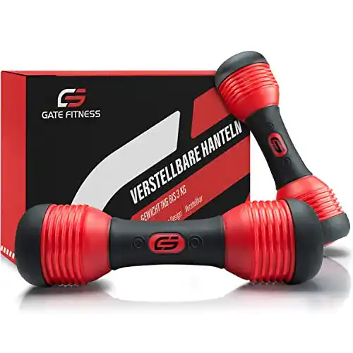 GATE FITNESS Verstellbare Hanteln Set – 2 Stück, anpassbares Gewicht