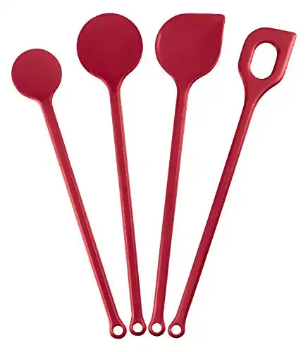 Kochlöffelset aus Kunststoff von Kigima 4-teilig in Rot