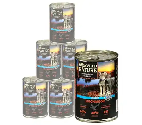 Hunde Nassfutter Dehner Wild Nature für Welpen und junge Hunde