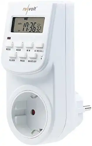 Digitale Zeitschaltuhr von Revolt mit LCD-Display und Programmierfunktion