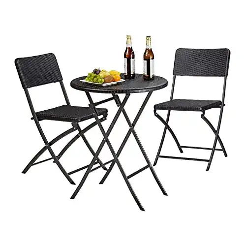 Rattan Gartenmöbel Set Bastian von Relaxdays, klappbar